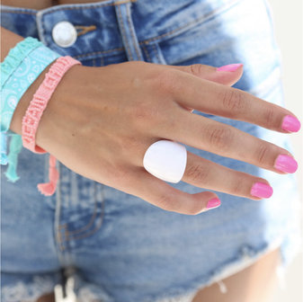 LOVE IBIZA RING GLOBE WHITE