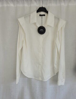 Paris BASIC Shoulder blouse - wit