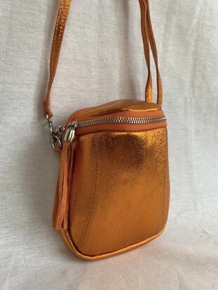 River Mobile Bag - metallic oranje