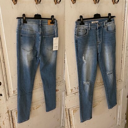 Jewelly jeans denim met scheuren