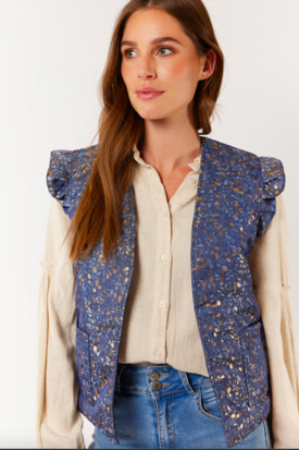 G Maxx - Alette Gilet Denim donkerblauw