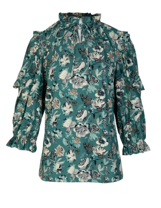 G Maxx - Bente Blouse Saliegroen/Roomwit