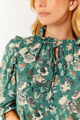G Maxx - Bente Blouse Saliegroen/Roomwit