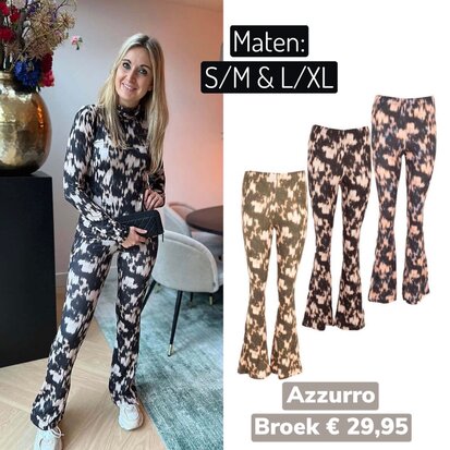 Azzurro Anna flared broek - zwart