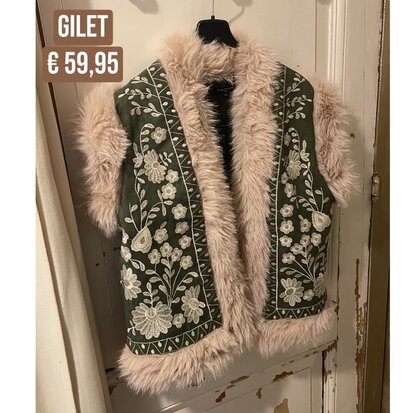 BLARE BOHO gilet - army
