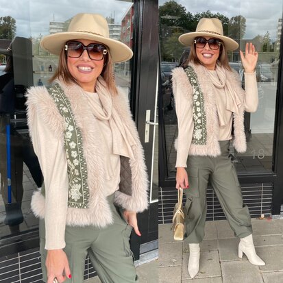 BLARE BOHO gilet - army