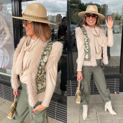 BLARE BOHO gilet - army