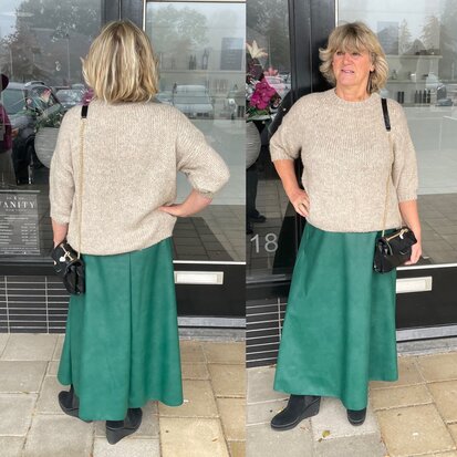 Azzurro leather look rok - flessen groen