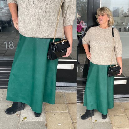 Azzurro leather look rok - flessen groen