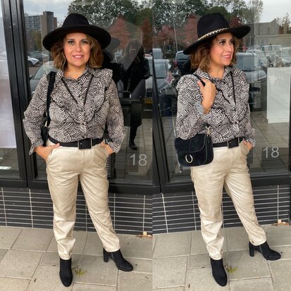 Azzurro blouse - 0.1 zwart print