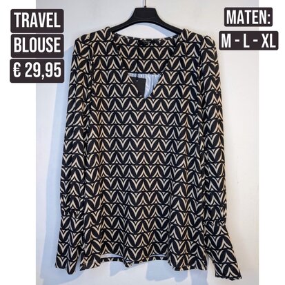 Venassa travel blouse/top zwart