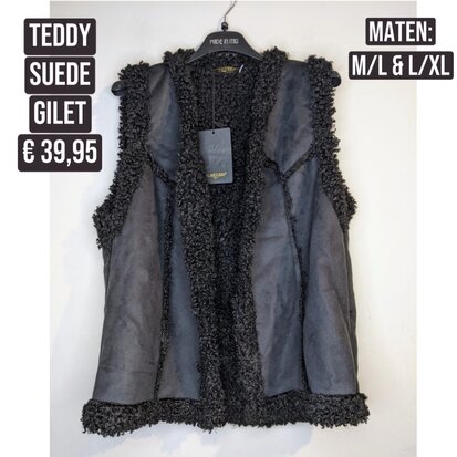 Bernice teddy gilet - zwart