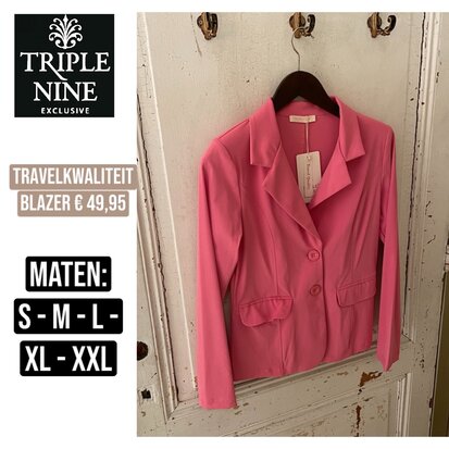 Triple Nine travelstof blazer roze