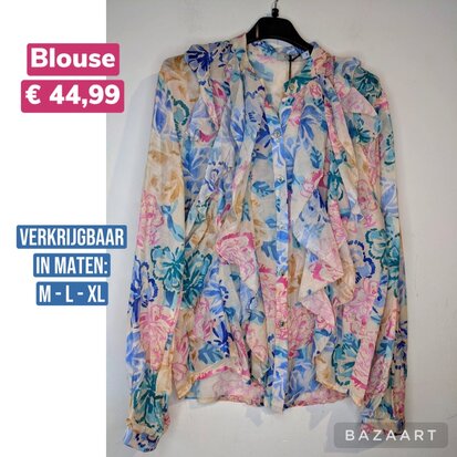 Annabel roesel blouse flower print - blauw