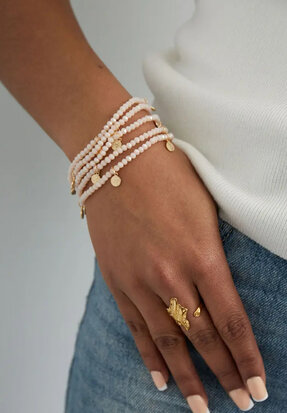 Armbanden met munt bedels - beige/goud