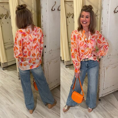 Lara Florien blouse - oranje