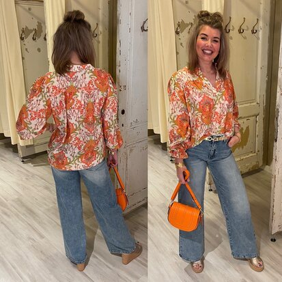 Bernice Florien blouse - oranje
