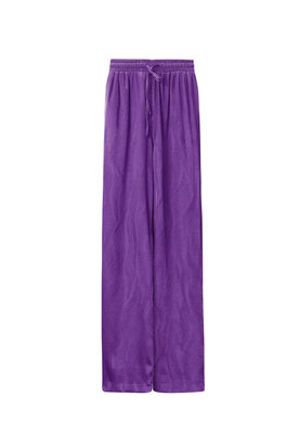 18. Satijnen broek met print - paars