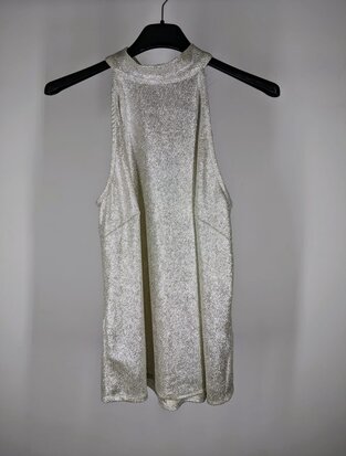 Halter V-hals top lurex champagne
