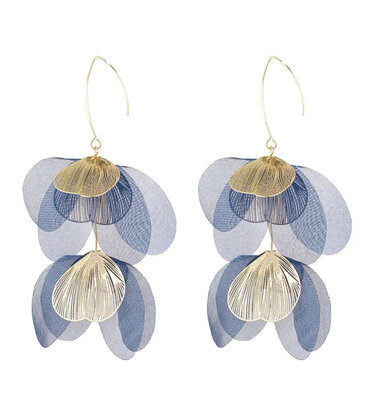 Blushing Flower oorbellen - blauw