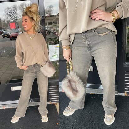 Wide leg denim dirthy wassing