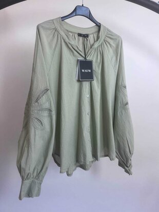 Kitty katoen blouse - army