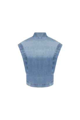 Fluresk Meghan gilet denim mid blue