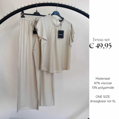 Tessa tweedelige set beige