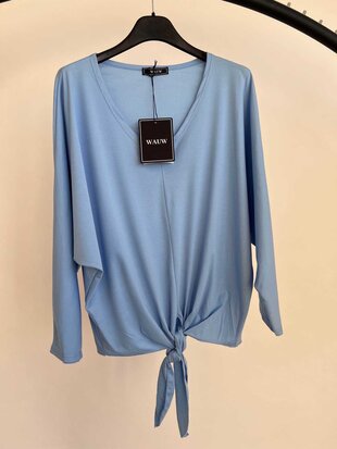 Knoop top blauw