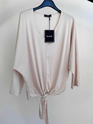 Knoop top beige