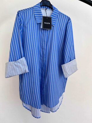 Sandra streep blouse - blauw met witte strepen 0.3