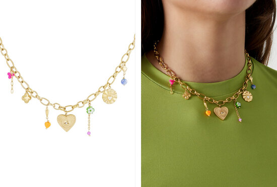 Bedelketting heart jam - Goud kleur