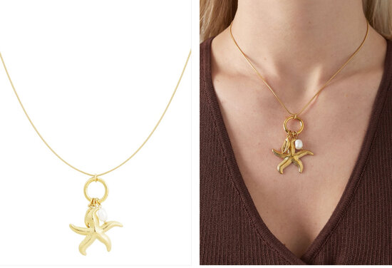Star of the sea ketting - Goud kleur