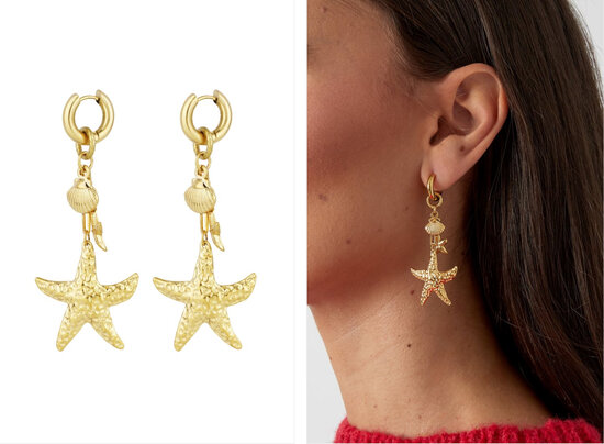 Oorbellen lover of the sea - Goud kleur