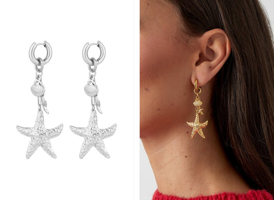 Oorbellen lover of the sea - Zilver kleur