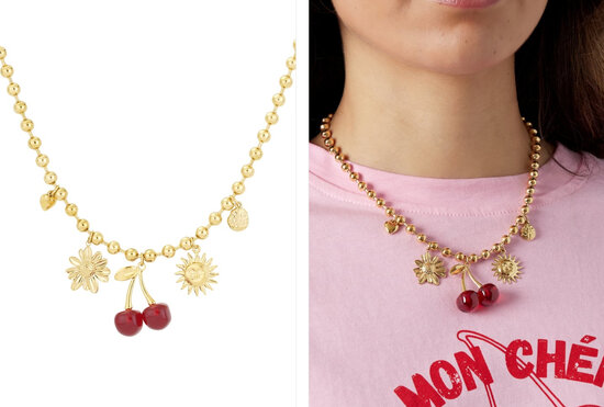 Cherry crush ketting - Goud kleur