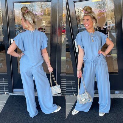 Tessa tweedelige set denim