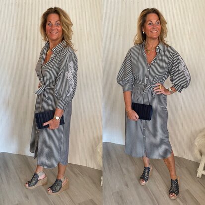 C&S Nantes dress black/offwhite
