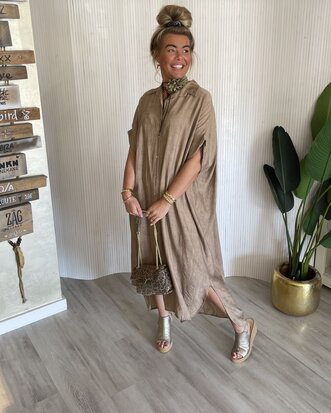 Ella jurk taupe