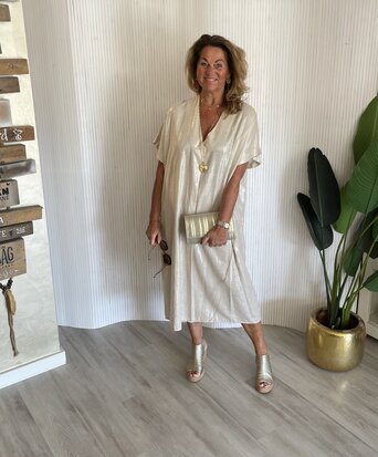 Glans Esmee jurk beige