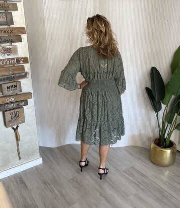 Linda Lace jurk army