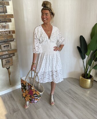 Linda Lace jurk offwhite