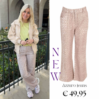 Azzurro jeans leopard beige