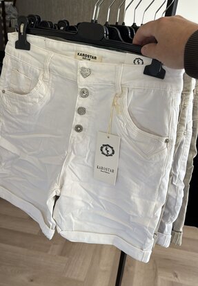KAROSTAR denim short - offwhite 4 knopen