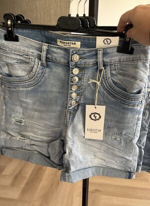 KAROSTAR denim short - denim 6 knopen