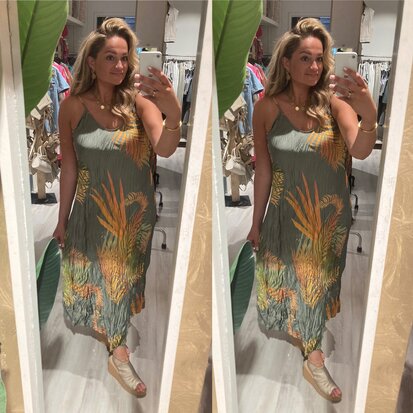Diana jurk palm army