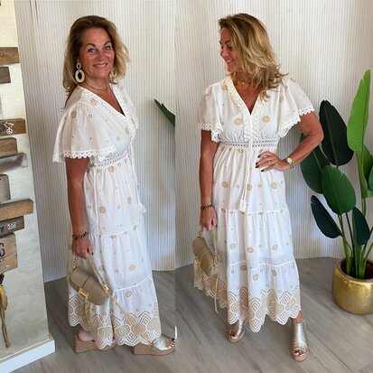 Andrea Boho jurk offwhite