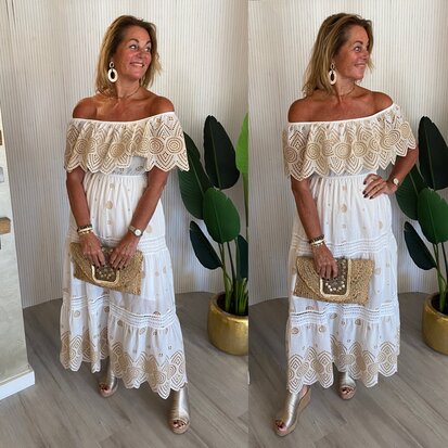 Maria Boho jurk offwhite