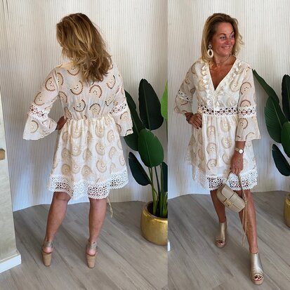Mandy Boho jurk offwhite