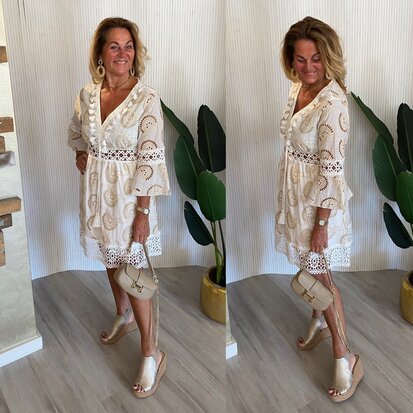 Mandy Boho jurk offwhite